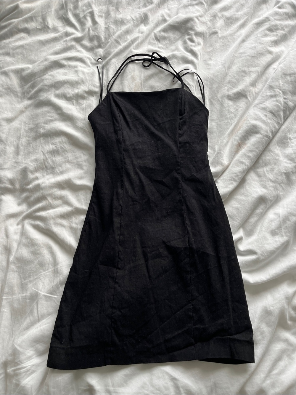 Zara Black Spaghetti-Strap Mini Dress